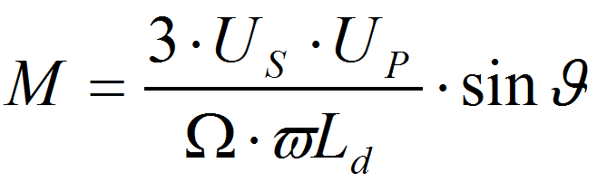Zusammenhang von Drehmoment, elektrische Leistung und Polradwinkel
