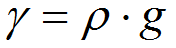 gamma = rho * g